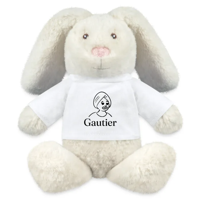 Peluche lapin personnalisée au prénom Gautier