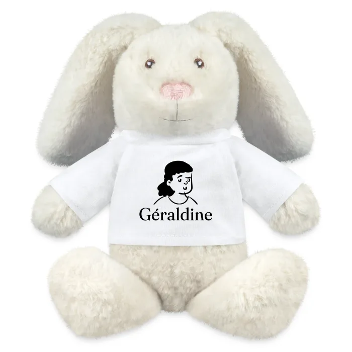Peluche lapin personnalisée au prénom Géraldine