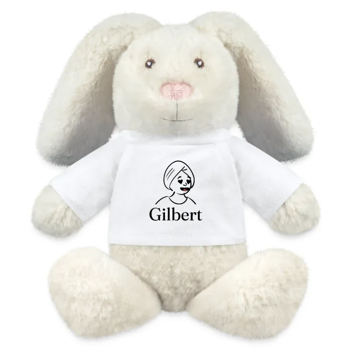 Peluche lapin personnalisée au prénom Gilbert