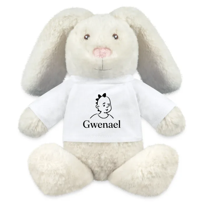 Peluche lapin personnalisée au prénom Gwenael
