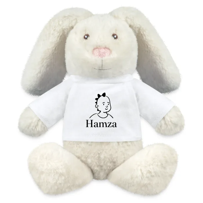 Peluche lapin personnalisée au prénom Hamza