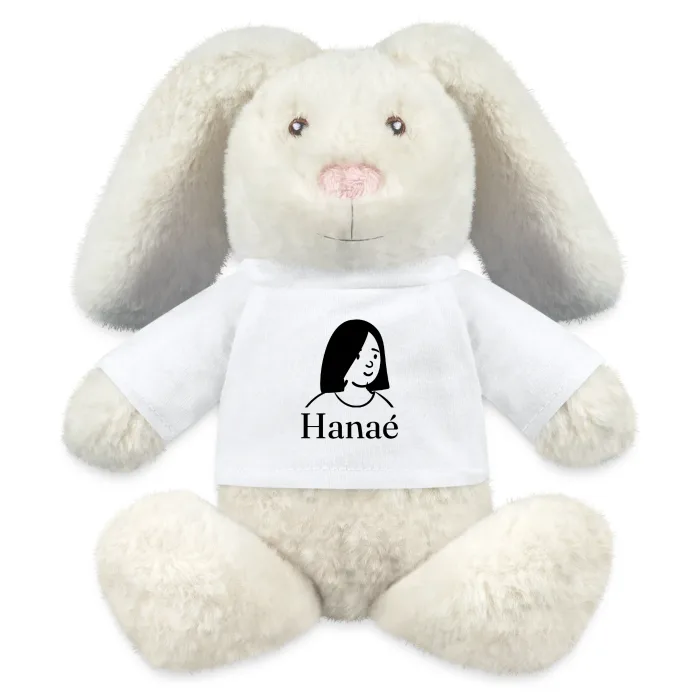 Peluche lapin personnalisée au prénom Hanaé