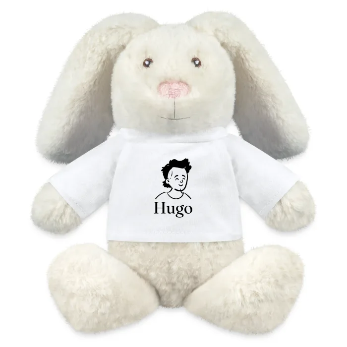 Peluche lapin personnalisée au prénom Hugo