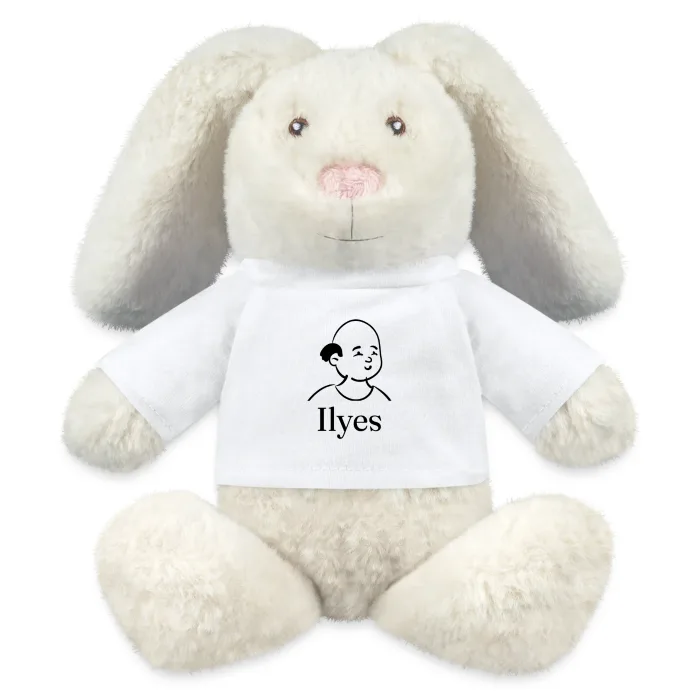 Peluche lapin personnalisée au prénom Ilyes