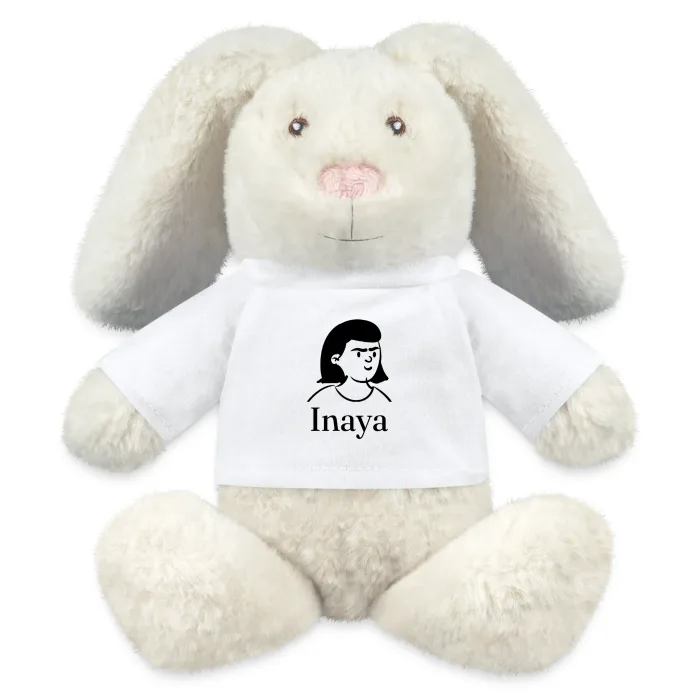 Peluche lapin personnalisée au prénom Inaya