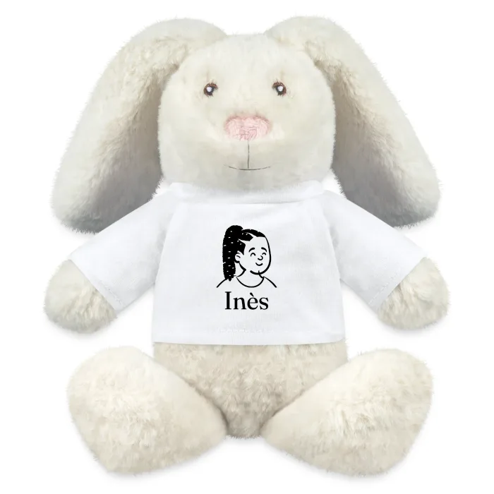 Peluche lapin personnalisée au prénom Inès