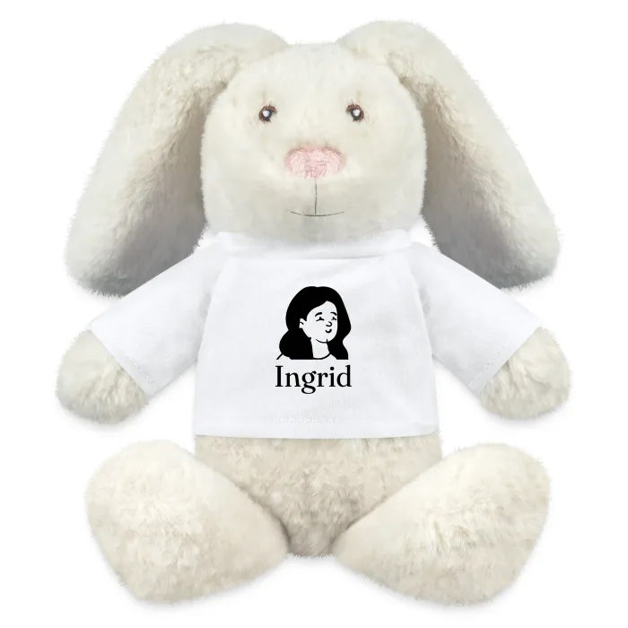 Peluche lapin personnalisée au prénom Ingrid
