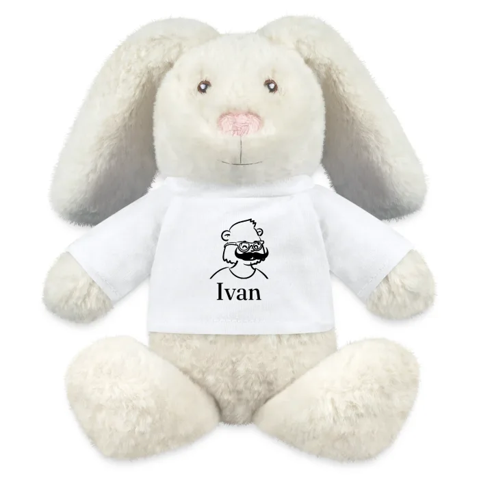 Peluche lapin personnalisée au prénom Ivan