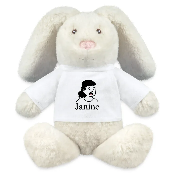 Peluche lapin personnalisée au prénom Janine