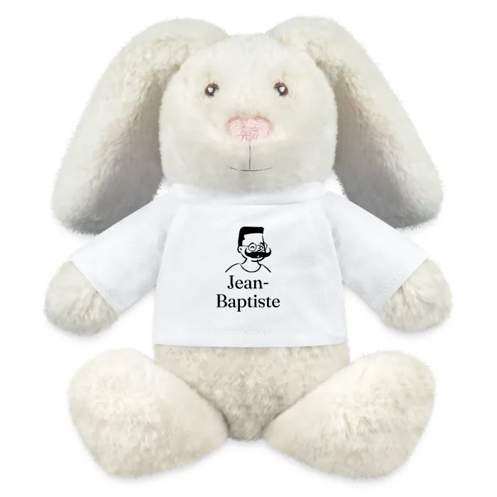 Peluche lapin personnalisée au prénom Jean-Baptiste