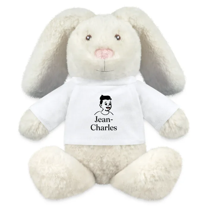 Peluche lapin personnalisée au prénom Jean-Charles