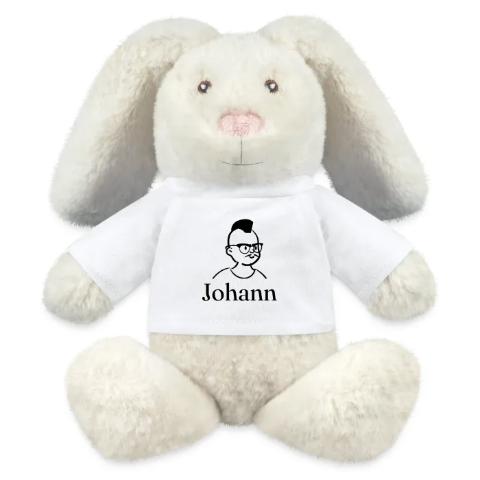 Peluche lapin personnalisée au prénom Johann