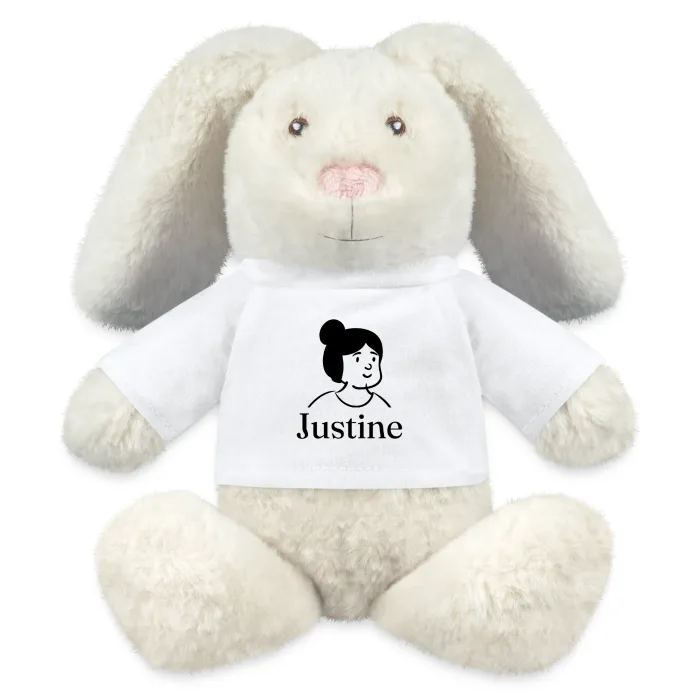 Peluche lapin personnalisée au prénom Justine