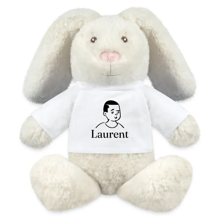 Peluche lapin personnalisée au prénom Laurent
