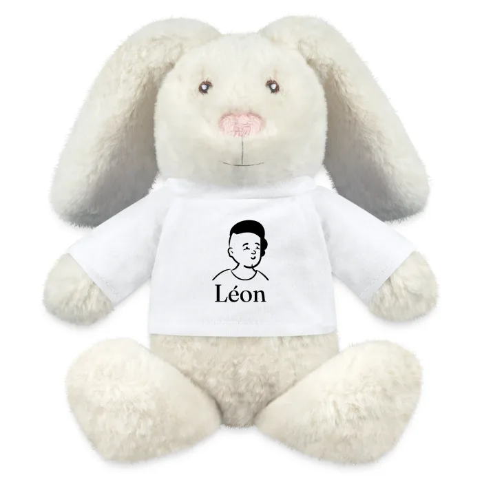 Peluche lapin personnalisée au prénom Léon