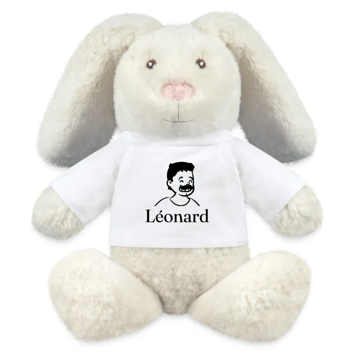 Peluche lapin personnalisée au prénom Léonard