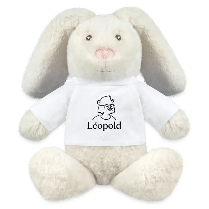 Peluche lapin personnalisée au prénom Léopold
