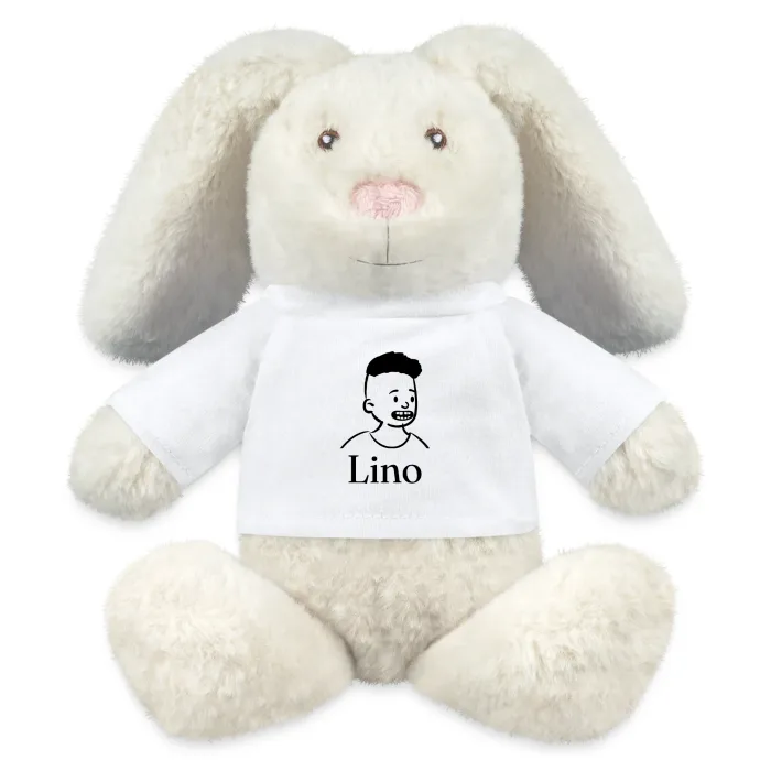 Peluche lapin personnalisée au prénom Lino