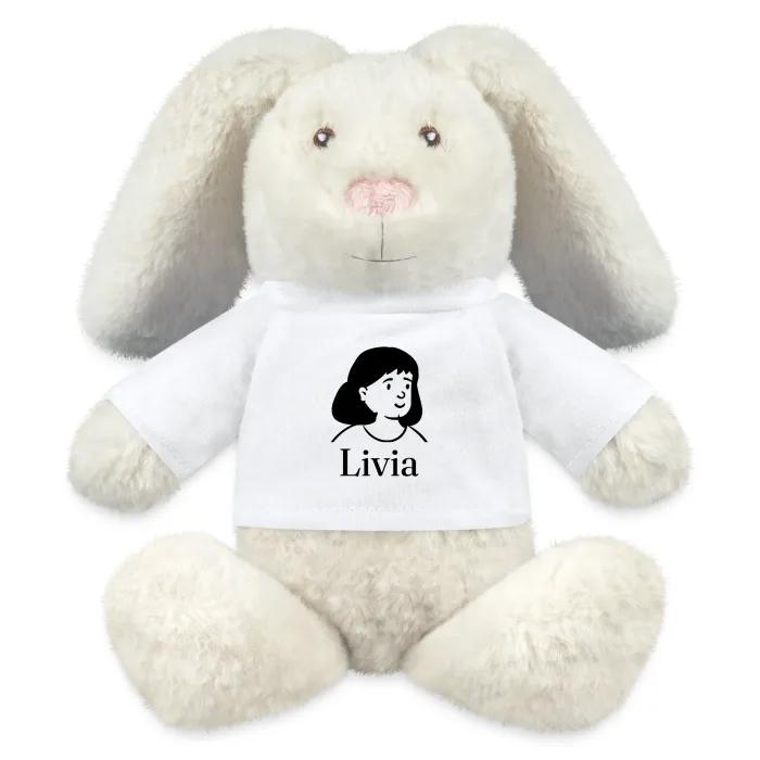 Peluche lapin personnalisée au prénom Livia