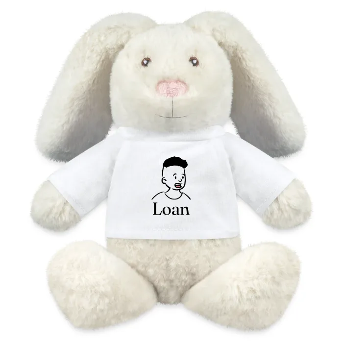 Peluche lapin personnalisée au prénom Loan