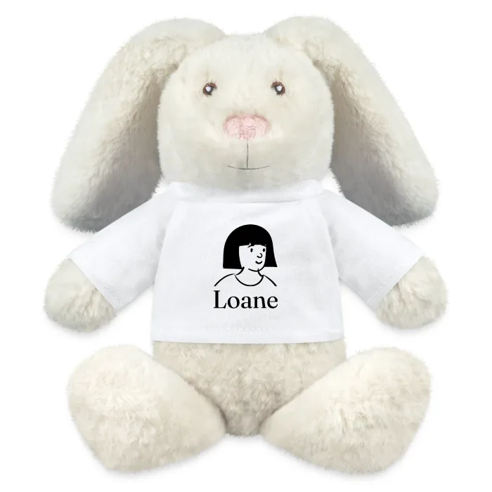 Peluche lapin personnalisée au prénom Loane