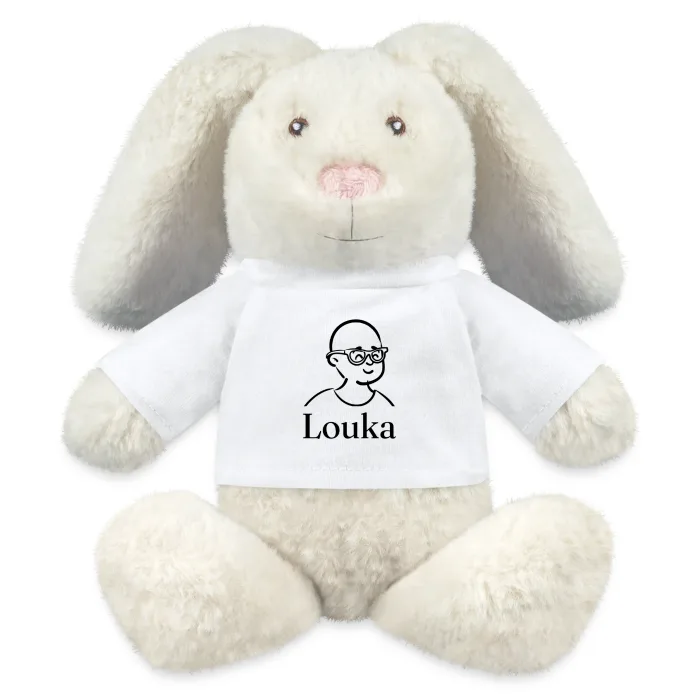 Peluche lapin personnalisée au prénom Louka