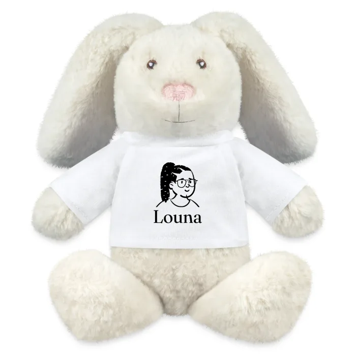 Peluche lapin personnalisée au prénom Louna