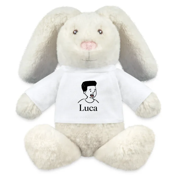 Peluche lapin personnalisée au prénom Luca