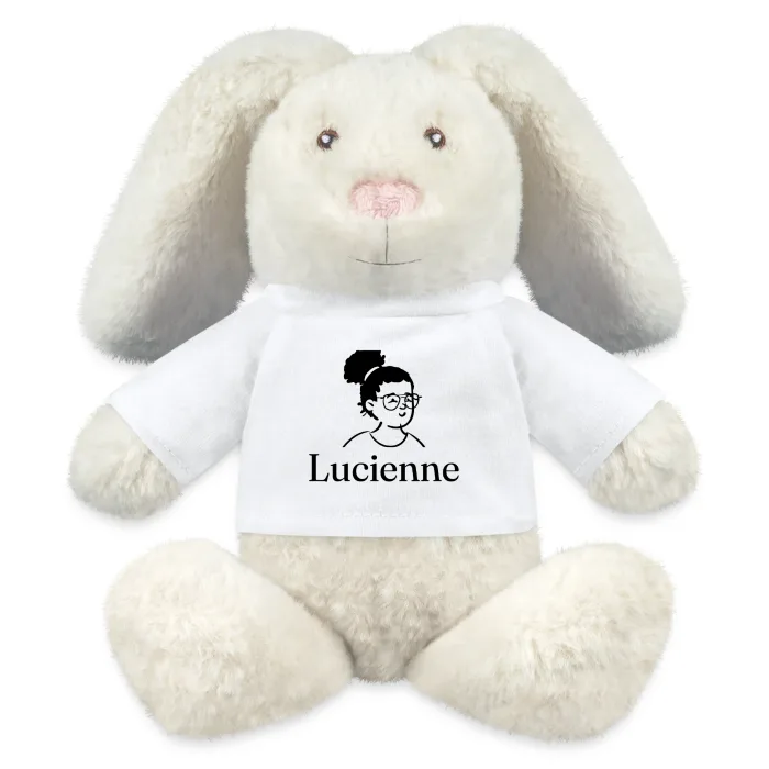Peluche lapin personnalisée au prénom Lucienne