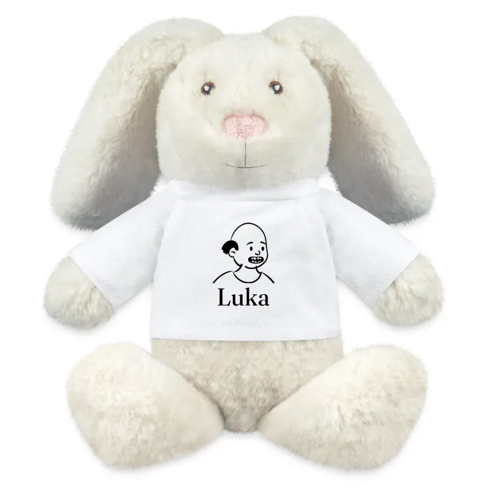 Peluche lapin personnalisée au prénom Luka
