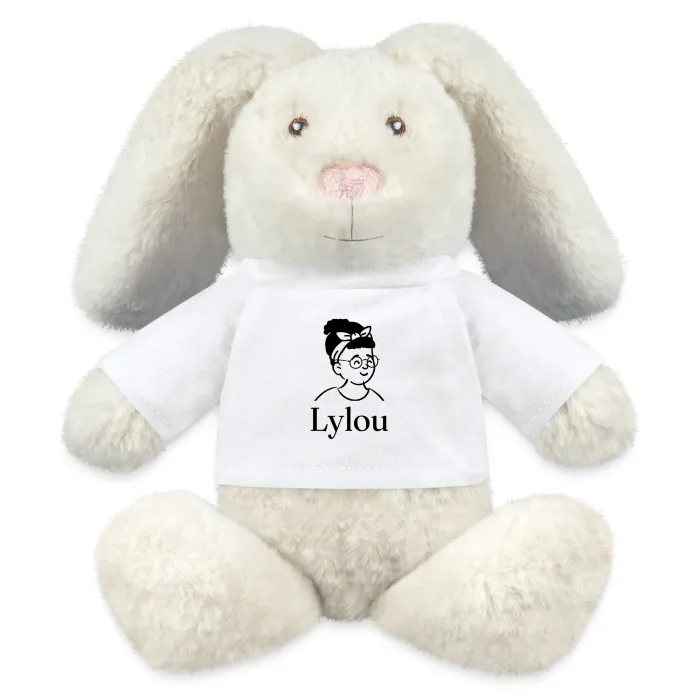 Peluche lapin personnalisée au prénom Lylou