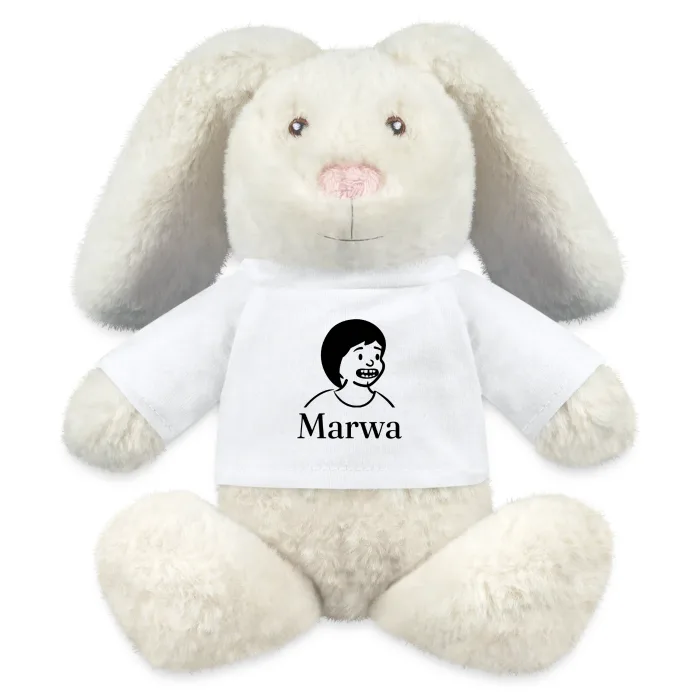 Peluche lapin personnalisée au prénom Marwa