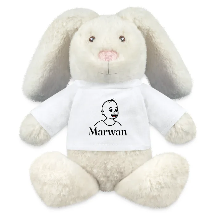 Peluche lapin personnalisée au prénom Marwan