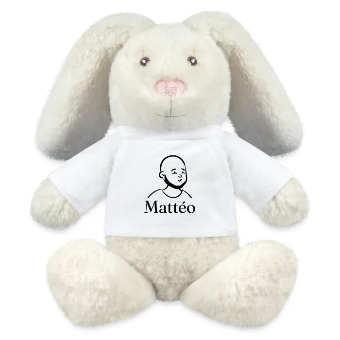 Peluche lapin personnalisée au prénom Mattéo