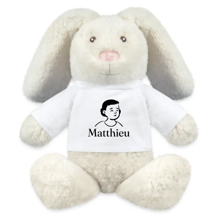 Peluche lapin personnalisée au prénom Matthieu