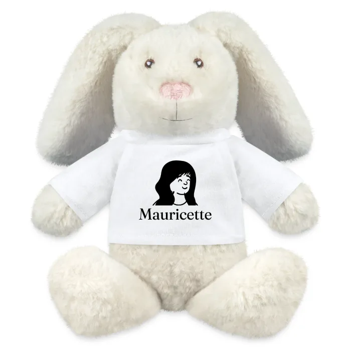 Peluche lapin personnalisée au prénom Mauricette