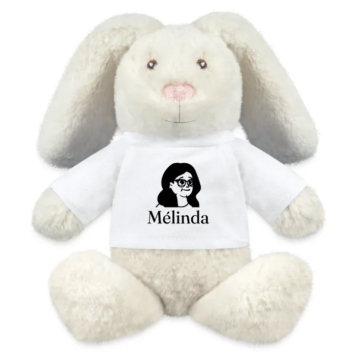 Peluche lapin personnalisée au prénom Mélinda