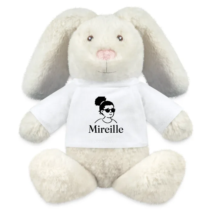 Peluche lapin personnalisée au prénom Mireille