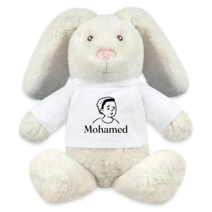 Peluche lapin personnalisée au prénom Mohamed
