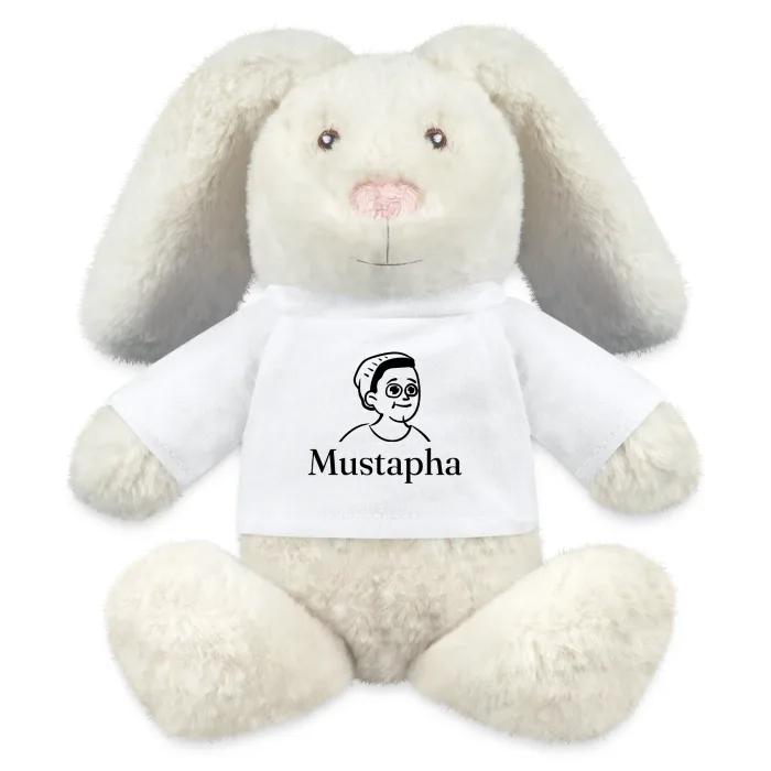 Peluche lapin personnalisée au prénom Mustapha