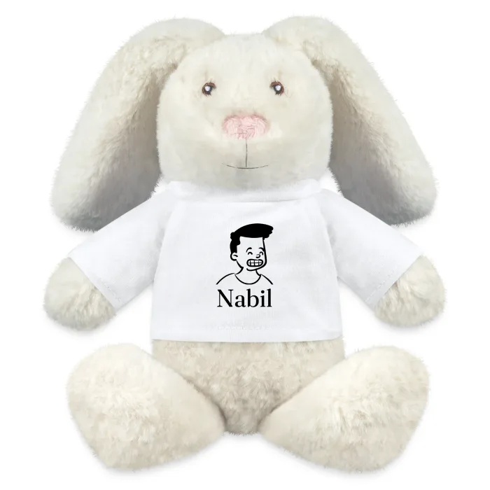 Peluche lapin personnalisée au prénom Nabil