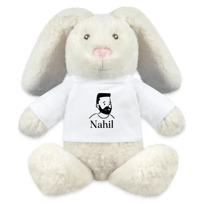 Peluche lapin personnalisée au prénom Nahil