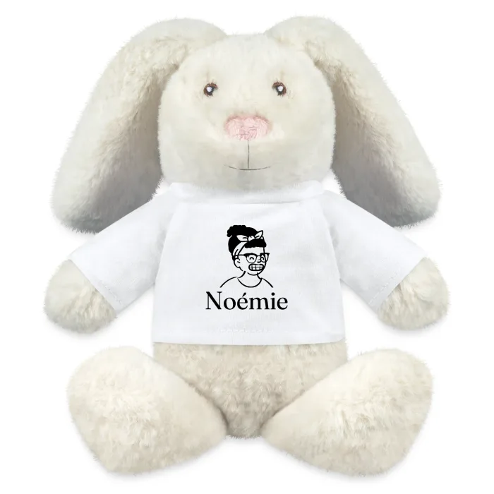 Peluche lapin personnalisée au prénom Noémie