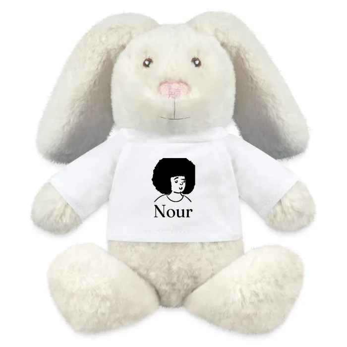 Peluche lapin personnalisée au prénom Nour
