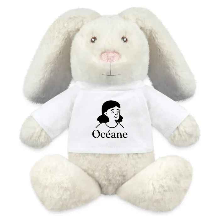 Peluche lapin personnalisée au prénom Océane