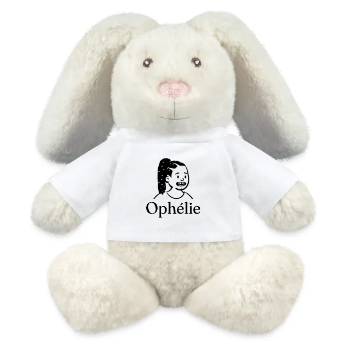Peluche lapin personnalisée au prénom Ophélie