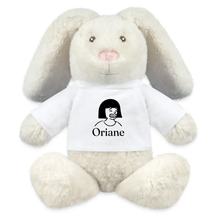 Peluche lapin personnalisée au prénom Oriane