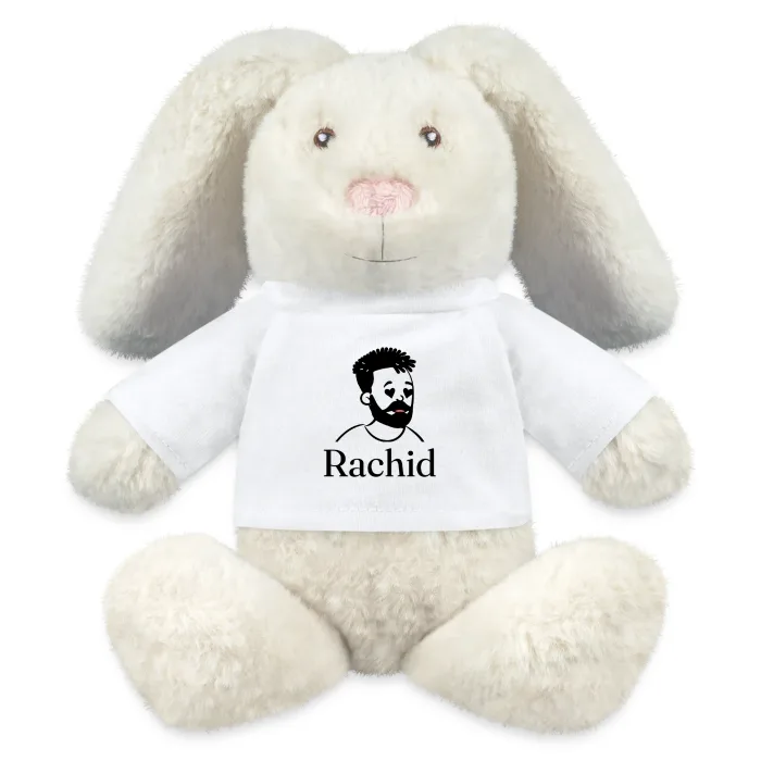 Peluche lapin personnalisée au prénom Rachid