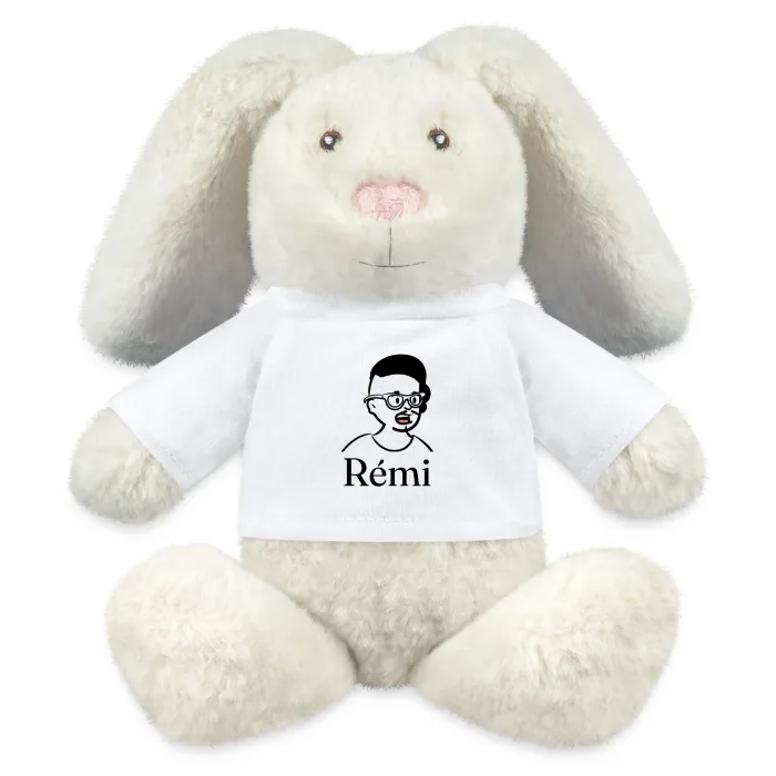 Peluche lapin personnalisée au prénom Rémi