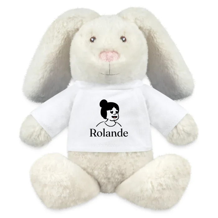 Peluche lapin personnalisée au prénom Rolande